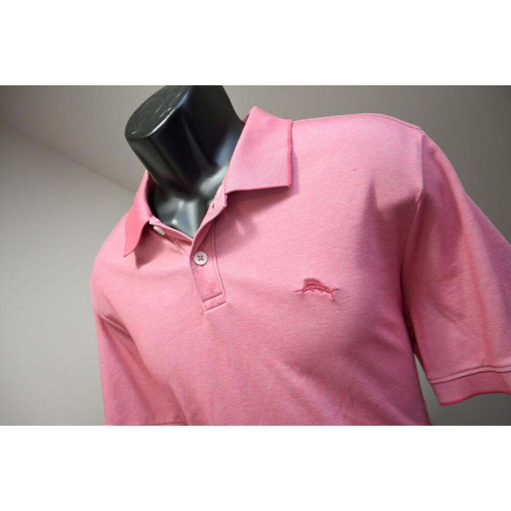 Tommy Bahama Golf Polo Short Sleeve‎ Pima Polyester Pink Mens Size Medium